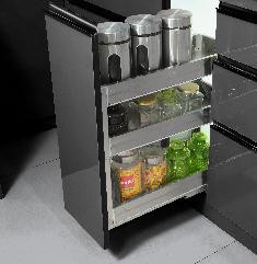 Pull Out Kitchen Cabinet Organizer, 2/3 Self Close, Satin Finish